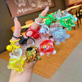 キーホルダー タートル 夜光 光る カメ ぬいぐるみ チャーム ストラップ かわいい アクリル バッグチャーム アクセサリー ペア 鍵