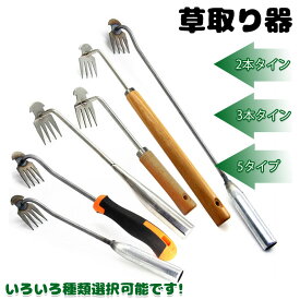 【6%OFFクーポン】草取り 道具 根こそぎ 草取り器 草抜き 草刈り 根こそぎ 除草ツール くわ 芝生 庭 片手鍬 菜園鍬 ステンレス製 草削鍬 4本タイン 9タイプ 11本タイン 快適な柄 雑草抜き 草抜きくん 草とる コンパクト耕作鍬 土起こし器 農機具 草抜き器具 除草工具