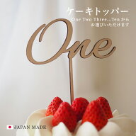 ケーキトッパー 木製 英数字 英語 One Two Three Four Five Six Seven Eight Nine Ten 1歳 2歳 3歳 10歳…