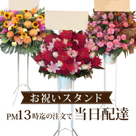 ビジネス　御祝 スタンド花 1段　午後13時までのご注文で、即日からお届けが可能です！ 即日配達・当日配達可能/開業 祝い/ピンク/オレンジ/赤/ビジネス 即日/ギフト/花/プレゼント/スタンド/段/イーフローラ　きょう【バレンタイン】【ホワイトデー】