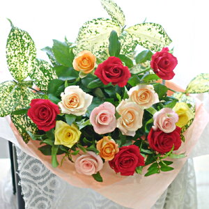 【送料無料 即日発送】 バラ15本 花束 誕生日にバラをプレゼント バラの花束 スタイル選べる 誕生日 発表会 記念日 お祝い 出産祝い 新築祝い 送別会 お見舞い 愛する方へ 生花 薔薇 フラワ