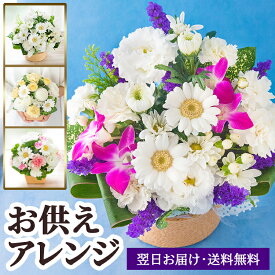 【お供え 花】お供え お悔やみ 花 季節の生花の お供え花 アレンジメント(S)一周忌 ご霊前 ご仏前 枕花 供花 生花 仏花 命日 法事 法要 喪中見舞い ペットのお供え 仏事 お供え専用 お盆 喪中はがきが届いたら【メッセージカード 立札】最強配送 即日出荷 送料無料
