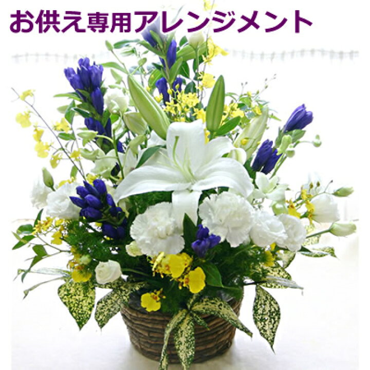 楽天市場 送料無料 あす楽対応 お供えに お悔やみに 季節の生花の お供え花 アレンジメント お供え 花 一周忌 ご霊前 ご仏前 葬儀 通夜 お葬式 枕花 供花 仏花 白ユリ 命日 法事 法要 喪中 喪中見舞い ペットのお供え お彼岸 お盆 新盆 の花に 花の専門店