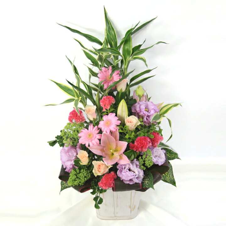 楽天市場 誕生日のお祝いに 縦長の お祝い花 アレンジメントgrace グレース アレンジメントフラワー 送料無料 あす楽対応 開店祝い 花 発表会 お祝い お見舞い 結婚祝い 新築祝い 結婚記念日 退職祝い 送別会 白ユリ ペットに 花の専門店 行きつけのお花屋さん