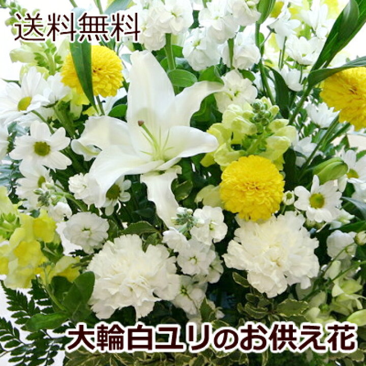 楽天市場 送料無料 お供え 花 あす楽対応 大輪 白ユリ お供え花 フラワーアレンジメント お彼岸 墓参り お供え花 お悔やみ 命日 仏事 法事 法要 ペットのお供え ご仏前 ご霊前 墓参 喪中 喪中見舞い お盆 ユリ 花 アレンジメント ギフト 葬儀 通夜 お葬式 花の