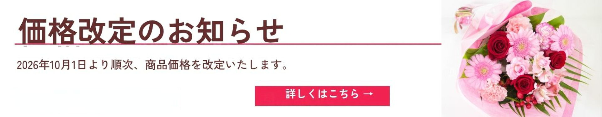 価格改定のお知らせ