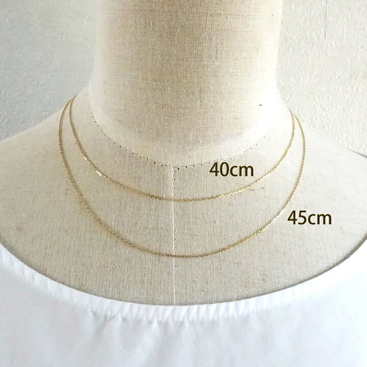 楽天市場】K18 平アズキ 45cm チェーン ネックレス 1.0mm幅 スライド 