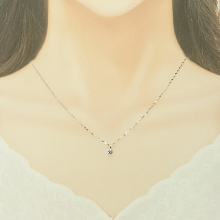 楽天市場】プラチナ 0.3ct 一粒 ダイヤモンド ネックレス Pt 天然 