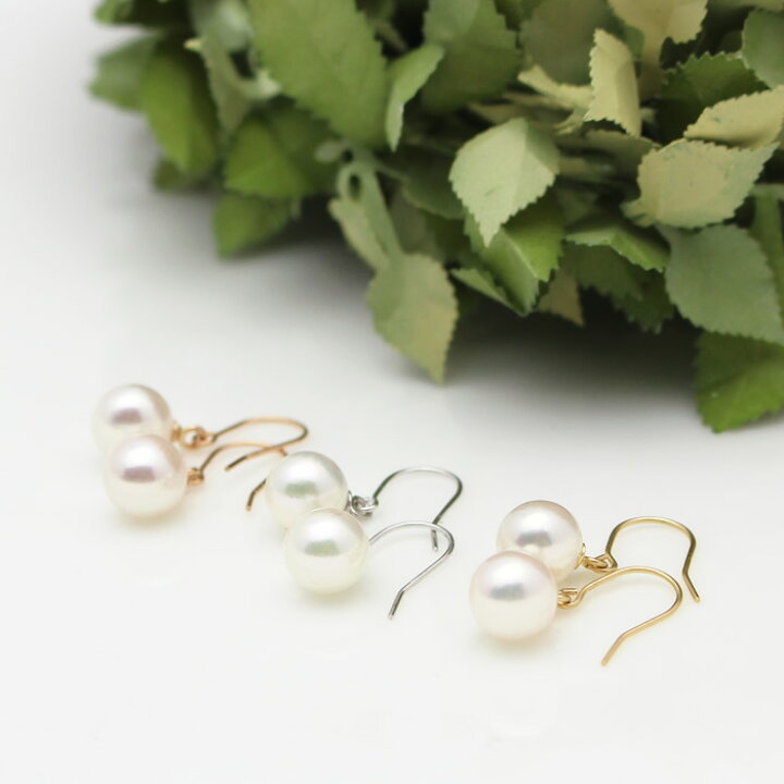 楽天市場】パール フック ピアス アコヤ 真珠 6mm (K18) (K18PG  