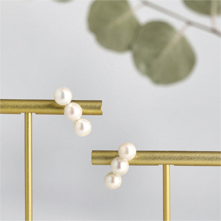 楽天市場】アコヤ真珠 3粒 パール ピアス イヤリング 6.0-6.5mm  