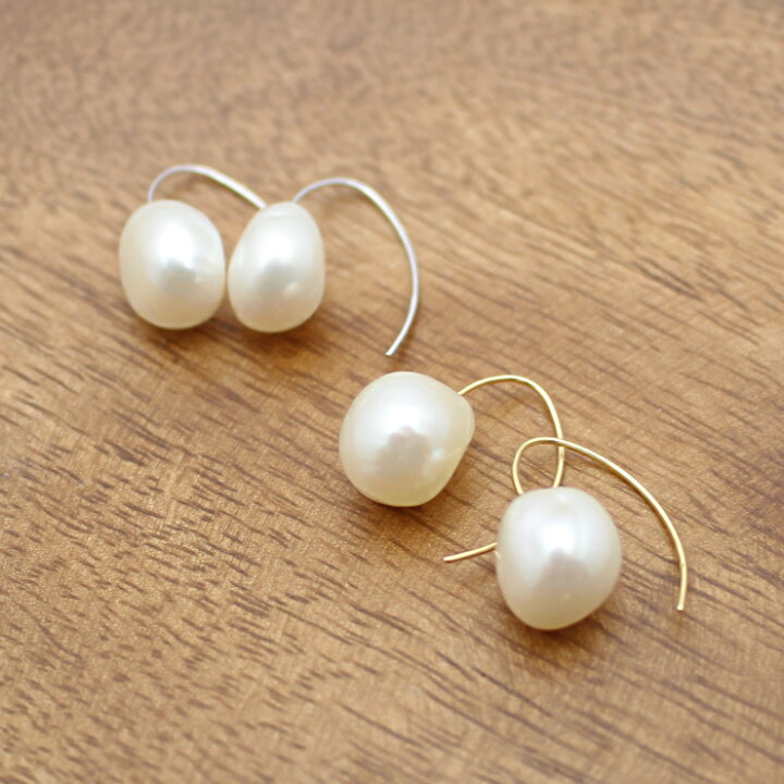 楽天市場】淡水真珠 バロック パール フック ピアス 大粒 11mmUP  