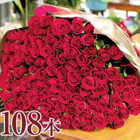 プロポーズ フラワーギフト 花束 バラ 108本 ギフト　告白 誕生日 赤いバラの花束 108本 プレゼント 愛妻の日 花束 薔薇 送料無料 婚約花束 翌日 明日 急ぎ 明日着 配送 届け 宅配 翌日配達花