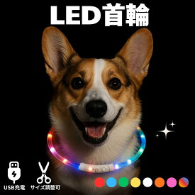 光る首輪 犬 LEDライト 軽量 USB充電式 サイズ 調整可 首輪 光る 防水 プラッツ 犬 猫 発光首輪 事故防止 ペット用 小型犬 中型犬 大型犬 ぺット用品・ペットグッズ 犬用品 猫 首輪 中型犬 大型犬 小型犬 夜 ペット 夜 散歩 ライト LED トイプードル 点灯 レインボー