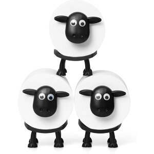 トイレットペーパーホルダー 羊のトイレットペーパーホルダー 置き型 北欧風 おしゃれ かわいい 動物ティッシュペーパーホルダー 取り付け簡単 1点/3点セット 芯に差し込む側の直径は3.3CM