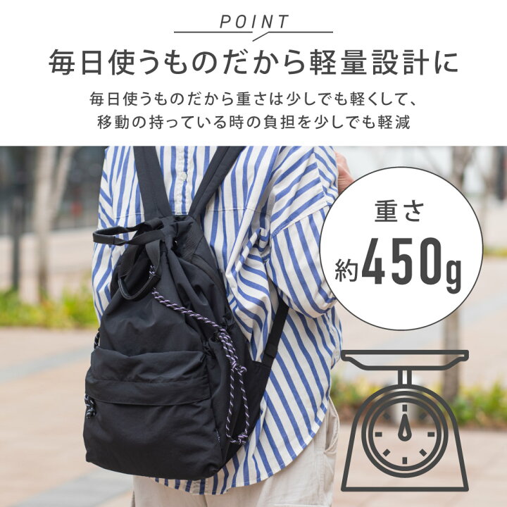 楽天市場】【楽天ランキング1位獲得】 リュック レディース 軽量 巾着 