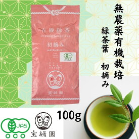 無農薬緑茶 有機緑茶 初摘み 100g 宝緑園 | 有機栽培茶 JAS認定 オーガニック 日本茶 お茶 緑茶 無農薬 緑茶無農薬 農薬不使用