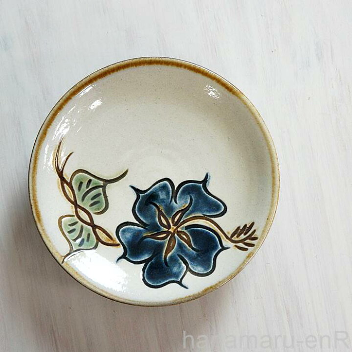 楽天市場】やちむん (沖縄陶器) 5寸皿 ハイビスカス 青 | プレート 皿 