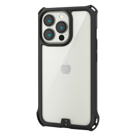 エレコム iPhone 13 Pro/ハイブリッドケース/ZEROSHOCK/ブラック