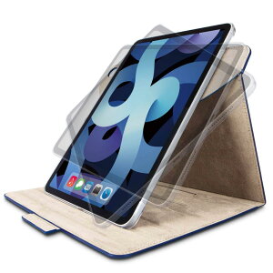 �G���R�� iPad Air 10.9 ��5/4���� (2022/2020�N) �P�[�X �蒠�^ ���B�[�K�����U�[ 360�x��] �l�C�r�[ TB-A20M360NV