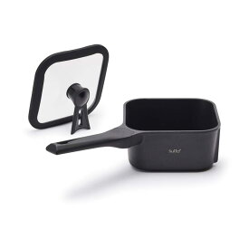 四角いフライパン sutto（スット） 16×8cm オール熱源対応 (ガス火・IH対応) ブラック 深型 ドウシシャ