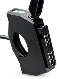 デイトナ(Daytona) バイク用 USB電源 USB-A 24W iPhone/Android対応 ブレーキスイッチ接続 メインキー連動 取付幅13.5mm スレンダーUSB 2ポート 98438