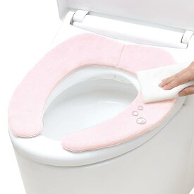 レック サッと拭ける はっ水加工 吸着べんざシート ピンク (低反発クッション) 洗濯OK/どの便座でも対応可