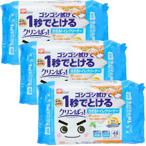 激落ちくん クリンぱ! 節水トイレ対応 流せる トイレクリーナー レギュラーサイズ (24枚入) ×6個パック 特許製法エアレイド水解紙 ゴシゴシ拭けて1秒でとける