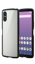 エレコム Xperia 10 VI (SO-52E) ケース カバー 透明 耐衝撃 衝撃吸収 ハイブリッド TPU ストラップホール付き ショルダー ストラップシート付 軽量 薄型 傷がつきにくい キズ 硬度 5H カメラ保護 エアークッション ブラック PM-X241TSLFCBK