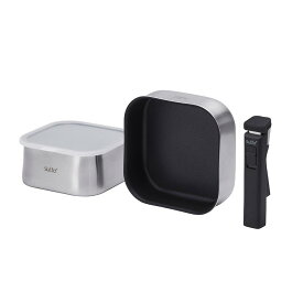 四角いフライパン sutto（スット） フライパンセット 4点 IH対応 ガス火対応 着脱式 選べるsutto ステンレスシリーズ シルバー ドウシシャ