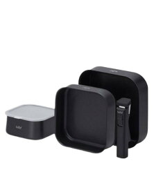 sutto(スット) IH対応 選べるフライパン 5点セット四角いフライパン 着脱ハンドルフライパン ブラック 深型フライパンS/フライパンM/フライパンL/専用取手/プラスチック蓋