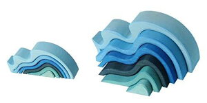 グリムGRIMM'S 玩具 おもちゃ 知育玩具 積み木 インテリア 波 海 見立て遊び 高さ6×幅14.5×奥行4cm ウォーターウェーブ 小