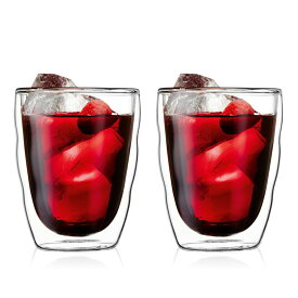 BODUM ボダム グラス コップ タンブラー PILATUS ピラトゥス ダブルウォール グラス 350ml 2個セット 保温保冷性 二重構造 耐熱ガラス 電子レンジ可 オーブン可 食洗器可 冷凍庫可 【正規品】 10485-10