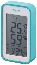 タニタ Tanita 温湿度計 大画面 一目で室内環境がわかる 時計 カレンダー 温度 湿度 デジタル 壁掛け 卓上 ブルー マグネット TT-559 BL