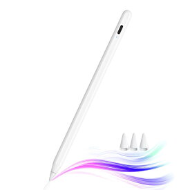 JAMJAKE iPad ペンシル アップルペンシル 2018年～2025年 iPad対応 タッチペン 超高感度 極細 スタイラスペン Type-C急速充電 傾き感知/磁気吸着/誤作動防止機能対応 軽量 耐摩 学生 子供 筆記 絵を描く デザイン用 ドローイング用