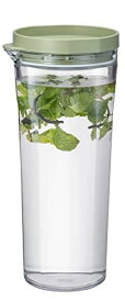 HARIO(ハリオ) フリーザーポット JUSIO 実用容量1100ml スモーキーグリーン トライタン 割れにくい 熱湯・食洗器OK 冷水筒 日本製 FPJ-11-SG