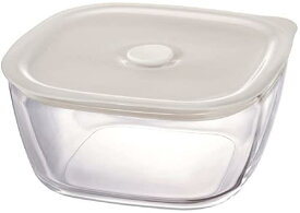 HARIO(ハリオ) 日本製 耐熱ガラス製 密閉保存容器・角 1200ml BUONO kitchen KSTM-120-TW クリア
