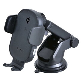 セイワ(SEIWA) 車内用品 スマホホルダー オートワイヤレスチャージホルダー 吸盤取り付け D622 ワイヤレス充電 MAX10W 国際規格Qi認証品 静音アーム 手帳型カバー対応