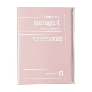 蒠 2026 XPW[ 2025N12n܂ ԃubN A5 Xg[WCbg sN }[NX 26WDR-H02-PK