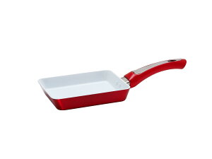 D&S ディーアンドエス エッグパン 2層セラミックコーティング IH対応 玉子焼き 卵焼き器 シャイニーレッド PFOA不使用 焦げ付きにくい 5mmの厚底構造 お手入れ簡単 DSSH18E-WHRE