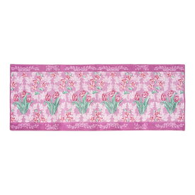 オカ(OKA) ロイヤルコレクション アーツ キッチンマット 約45cm×120cm ピンク (滑り止め 洗える 北欧)