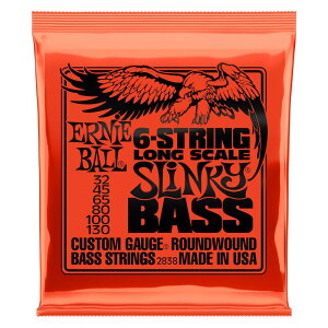 yKiz ERNIE BALL 2838 OEXP[Ex[X 6 (32-130) 6-STRING LONG SCALE SLINKY BASS XL[