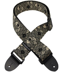 Daikingギターストラップ青海波黒v2