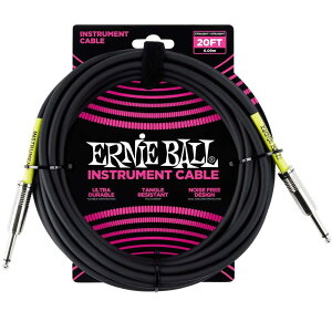�y���K�i�z ERNIE BALL 6046 �y��p�V�[���h �P�[�u�� 20�t�B�[�g INSTRUMENT CABLE 6.09m �u���b�N