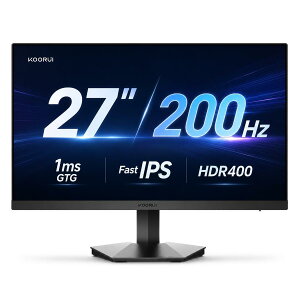 KOORUI �Q�[�~���O���j�^�[ 27�C���` FHD 200Hz Fast IPS 1ms GTG HDR400�Ή� DCI-P3 90% sRGB 100% Adaptive Sync HDMI 2.0×2 / DisplayPort 1.4×1 VESA�Ή� �u���[���C�g�y�� �t���b�J�[�t���[ G2711P