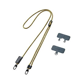 エレコム スマホショルダー スマホストラップ カジュアル ナイロン 丸紐 ストラップシート(1口&2口)付属 長さ調節可能 [好きなスマ 送料無料