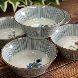 和座の蔵 おしゃれ 和食器 取り皿 九谷焼 小鉢 5個セット 五草花 陶器 高級 焼き物 食器 結婚祝い プレゼント 内祝い お返し ギフト