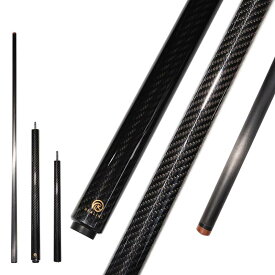 KHEALING ビリヤード キュー カーボン 黒電木皮頭 PVC+黒電木先角 T 700カーボンファイバー 58インチ ビリヤード用品 1/3ジョイント ハンドメイド 真っ直ぐ 適球類/黒八、九球 20-22オンス (ブラッ