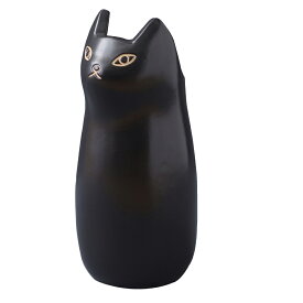 傘立て ねこ 猫 シンプル アンブレラスタンド 傘入れ 玄関 スッキリ かさ 収納 陶器 マット コンパクト スリム かわいい フラワーベース ポスター収納 室内 室外 ホワイト ブラック ブラウン 東谷 CLY-12