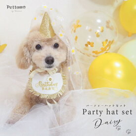 パーティーハット セット デイジー 犬 誕生日 帽子 ドッグウェア バースデー ハット ビブ コスチューム 猫 ペット服 スタイ 前掛け とんがり帽子 ギフト コスプレ 仮装 おしゃれ かわいい 写真撮影 ペットウェア Pettomo