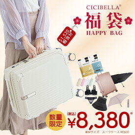 8点入り 生活応援グッズ 2026福袋 CICIBELLA 厳選商品8点 スーツケース 機内持ち込み 超軽量日傘 シートマスク 超高保湿マスク ビタミン 充電式カイロ サンシェード UVカット帽子 ノンワイヤー ブラジャー ショーツセット 人気日用品グッズ 超お得セット【返品交換不可】